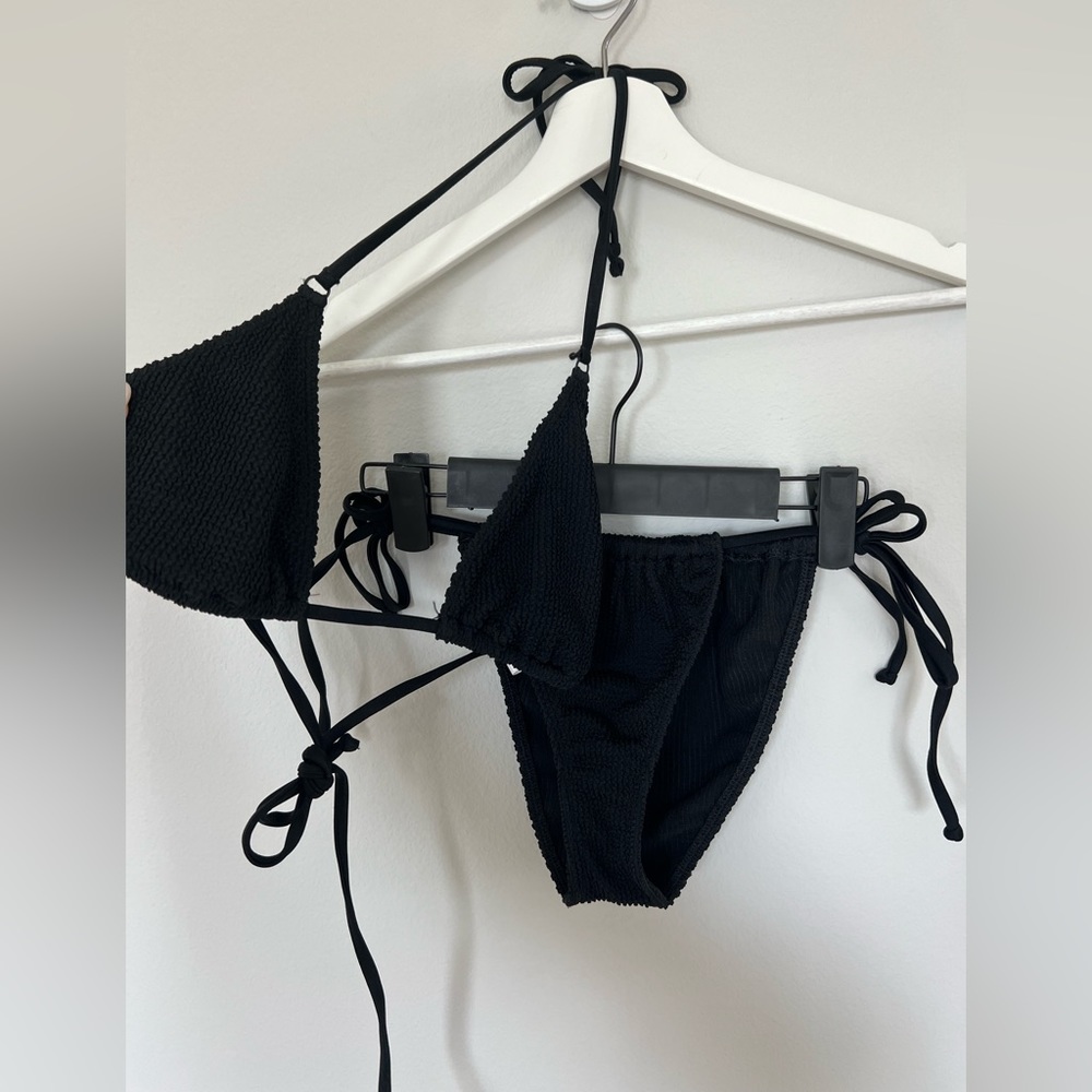 Good American Perfect Fit Black Bikini Set Size Medium